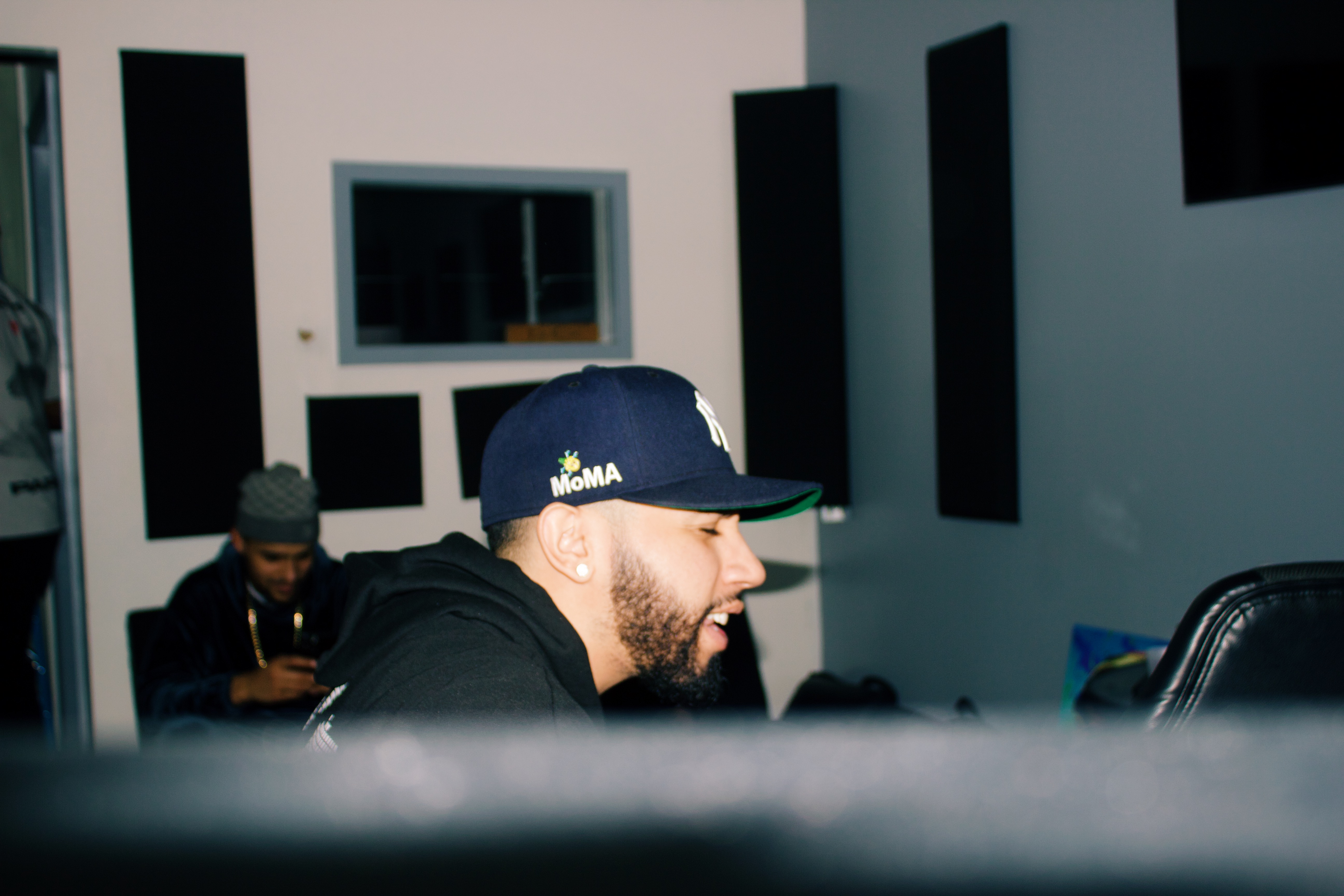 Calvin Priice laughing in studio